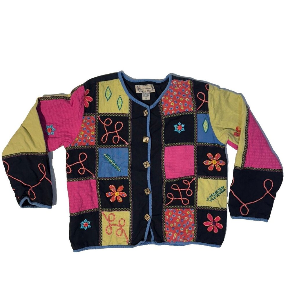 New Direction Embroidered Patchwork Jacket - M Li… - image 1